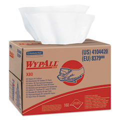 WypAll® X80 Cloths, HYDROKNIT, BRAG Box, 12.5 x 16.8, White, 160/Carton