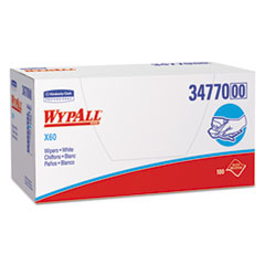 WypAll® X60 Cloths, 1/4 Fold, 11 x 23, White, 100/Box, 9/Carton