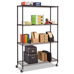Alera® Commercial Medium-Duty Wire Shelving Kit with Casters