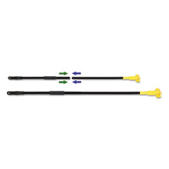 Boardwalk® Two-Piece Metal Handle with Plastic Jaw Head, 1.5" dia x 59", Black/Yellow