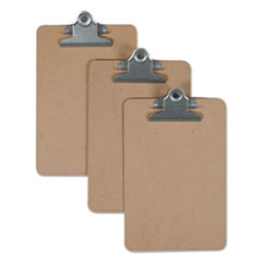 Universal® Hardboard Clipboard, 3/4" Capacity, 5 x 8 Sheets, Brown