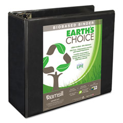 Samsill® Earth's Choice Biobased D-Ring View Binder, 5" Cap, Black