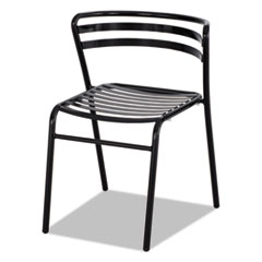 Safco® CoGo Steel Outdoor/Indoor Stack Chair, Up to 250 lb, 17" Seat Height, Black Seat/Back/Base, 2/CT, Ships in 1-3 Business Days