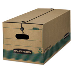 Bankers Box® STOR/FILE Medium-Duty Strength Storage Boxes, Legal Files, 15.25" x 24.13" x 10.75", Kraft/Green, 12/Carton
