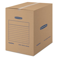 Bankers Box® SmoothMove Basic Large Moving Boxes, 18l x 18w x 24h, Kraft/Blue, 15/Carton