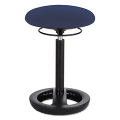 Twixt Desk Height Ergonomic Stool, Supports Up to 250lb, 22.5" Seat Height, Blue Seat, Black Base, Ships in 1-3 Business Days