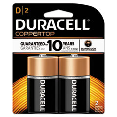 Duracell® CopperTop Alkaline Batteries, D, 2/PK