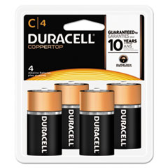 Duracell® CopperTop Alkaline Batteries, C, 4/PK