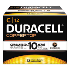 Duracell® CopperTop Alkaline Batteries, C, 12/BX