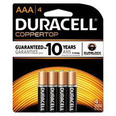 Duracell® CopperTop Alkaline Batteries, AAA, 4/PK