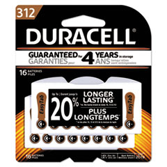 Duracell® Button Cell Hearing Aid Battery #312, 16/Pk