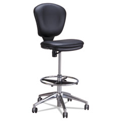 Safco® Metro Collection Extended-Height Chair, Supports Up to 250 lb, 23" to 33" Seat Height, Black Seat/Back, Chrome Base
