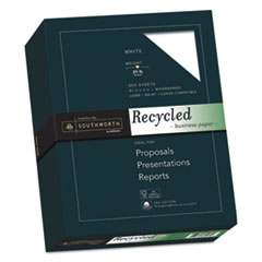 Southworth® 25% Cotton Recycled Business Paper, 20lb, 90 Bright, 8 1/2 x 11, 500 Sheets