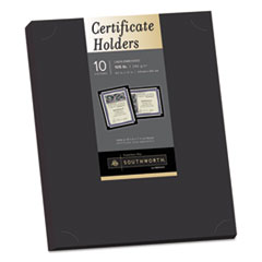 Southworth® Certificate Holder, Black, 105lb Linen Stock, 12 x 9.5, 10/Pack