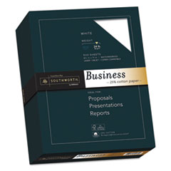 Southworth® 25% Cotton Business Paper, 24lb, 95 Bright, 8 1/2 x 11, 500 Sheets