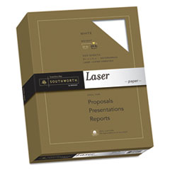 Southworth® 25% Cotton Laser Paper, 95 Bright, 24 lb Bond Weight, 8.5 x 11, White, 500/Ream