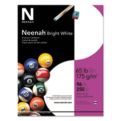 Neenah® Bright White Bright White Card Stock, 96 Bright, 65 lb Cover Weight, 8.5 x 11, 250/Pack