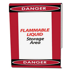 NuDell™ Themed "Danger" Border Sign Holder, Wall Mount, Top, Red/Black/Clear, 8 1/2 x 11