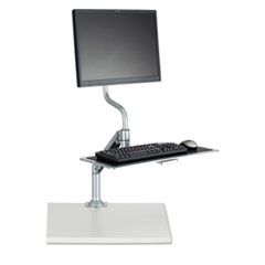 Safco® Desktop Sit/Stand Workstations, Single Monitor, Silver