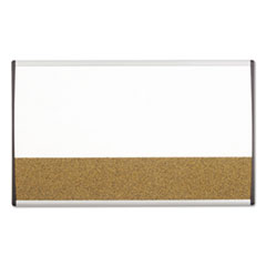 Quartet® ARC Frame Cubicle Dry Erase/Cork Board, 30 x 18, Tan/White Surface, Silver Aluminum Frame
