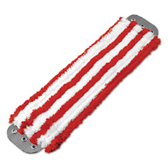 Unger® Microfiber Mop Head, 16 x 5, Medium-Duty 7mm Pile, Red/White