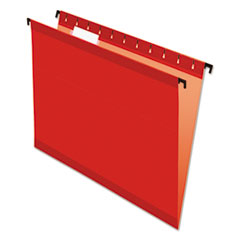 Pendaflex® SureHook Hanging Folders, Letter Size, 1/5-Cut Tabs, Red, 20/Box