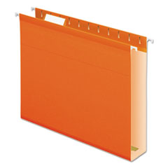 Pendaflex® Extra Capacity Reinforced Hanging File Folders with Box Bottom, 2" Capacity, Letter Size, 1/5-Cut Tabs, Orange, 25/Box
