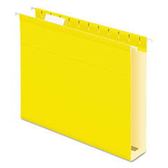 Pendaflex® Extra Capacity Reinforced Hanging File Folders with Box Bottom, 2" Capacity, Letter Size, 1/5-Cut Tabs, Yellow, 25/Box
