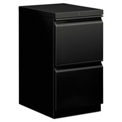 HON® Mobile Pedestals, Left or Right, 2 Legal/Letter-Size File Drawers, Black, 15" x 20" x 28"