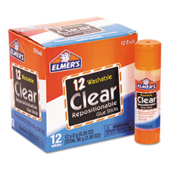 Elmer's® School Glue Stick, Clear, 8 g, 12/Pack