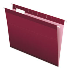 Pendaflex® Colored Reinforced Hanging Folders, Letter Size, 1/5-Cut Tabs, Burgundy, 25/Box