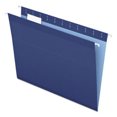 Pendaflex® Colored Reinforced Hanging Folders, Letter Size, 1/5-Cut Tabs, Navy, 25/Box