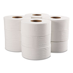 GEN Jumbo Bathroom Tissue, Septic Safe, 2-Ply, White, 650 ft, 12 Rolls/Carton