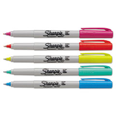 Sharpie® Ultra Fine Electro Pop Marker, Extra-Fine Needle Tip, Assorted Color Set 2, 5/Pack