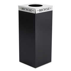 Safco® Square-Fecta Lid, Recycle, 15.5w x 15.5d x 3h, Silver, Ships in 1-3 Business Days