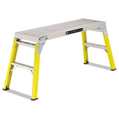 Louisville® Fiberglass Mini Working Platform Step Stool, 300 lb Cap, 21" High, Yellow