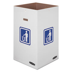 Bankers Box® Waste and Recycling Bin, 42 gal, 18" x 18" x 30", White, 10/Carton
