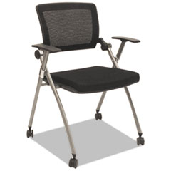 Alera Plus™ Flex Back Nesting Chair, Black/Gray, 2/Carton