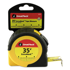 Great Neck® ExtraMark Tape Measure, 1" x 35ft, Steel, Yellow/Black