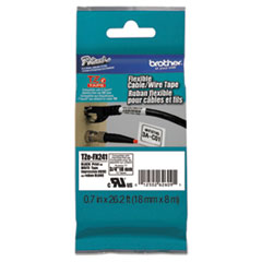 Brother P-Touch® TZe Flexible Tape Cartridge for P-Touch Labelers, 0.7" x 26.2 ft, Black on White