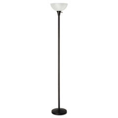 Alera® Floor Lamp, 71" High, Translucent Plastic Shade, 11.25"w x 11.25"d x 71"h, Matte Black