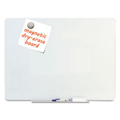 MasterVision® Magnetic Glass Dry Erase Board, Opaque White, 36 x 24