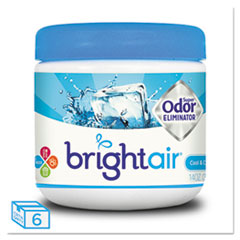 BRIGHT Air® Super Odor Eliminator, Cool and Clean, Blue, 14 oz Jar, 6/Carton