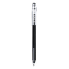 Pilot® FriXion ColorSticks Erasable Gel Pen, Clipless Stick, Fine 0.7 mm, Black Ink, Black Barrel, Dozen