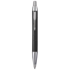 Parker® IM Ballpoint Pen, Retractable, Fine 0.5 mm, Black Ink, Black/Chrome Barrel