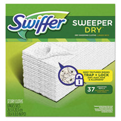 Swiffer® Dry Refill Cloths, White, 10.4 x 8, 37/Box, 4 Boxes/Carton