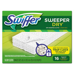 Swiffer® Dry Refill Cloths, White, Unscented, 10 5/8" x 8", 16/Box, 12 Box/Carton