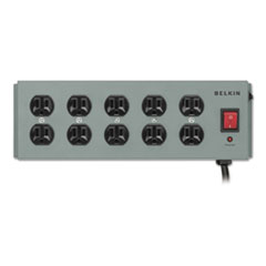 Belkin® Metal SurgeMaster Surge Protector, 10 Outlets, 15 ft Cord, 885 Joules, Dark Gray