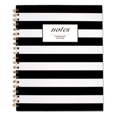 Cambridge® Black and White Striped Hardcover Notebook, 1-Subject, Wide/Legal Rule, Black/White Stripes Cover, (80) 11 x 8.88 Sheets