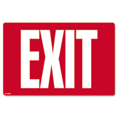 COSCO Glow-in-the-Dark Safety Sign, Exit, 12 x 8, Red